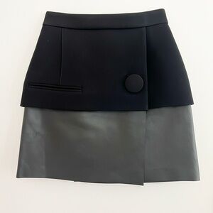 Balenciaga black mini A line skirt